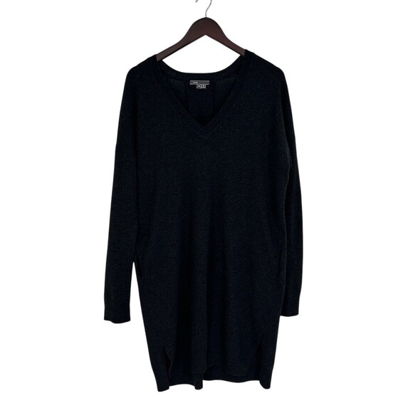 Vince V Neck Wool Cashmere Sweater Dress Grey Size M - Picture 3 of 8